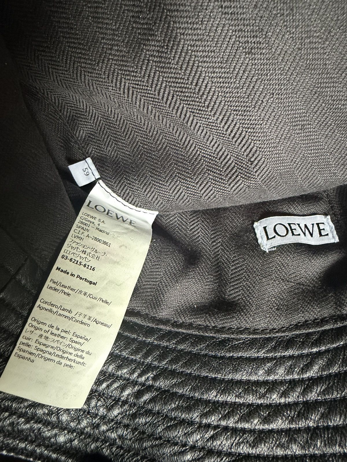 Loewe LOEWE Leather Logo Bucket Hat Size ONE SIZE - 5 Thumbnail