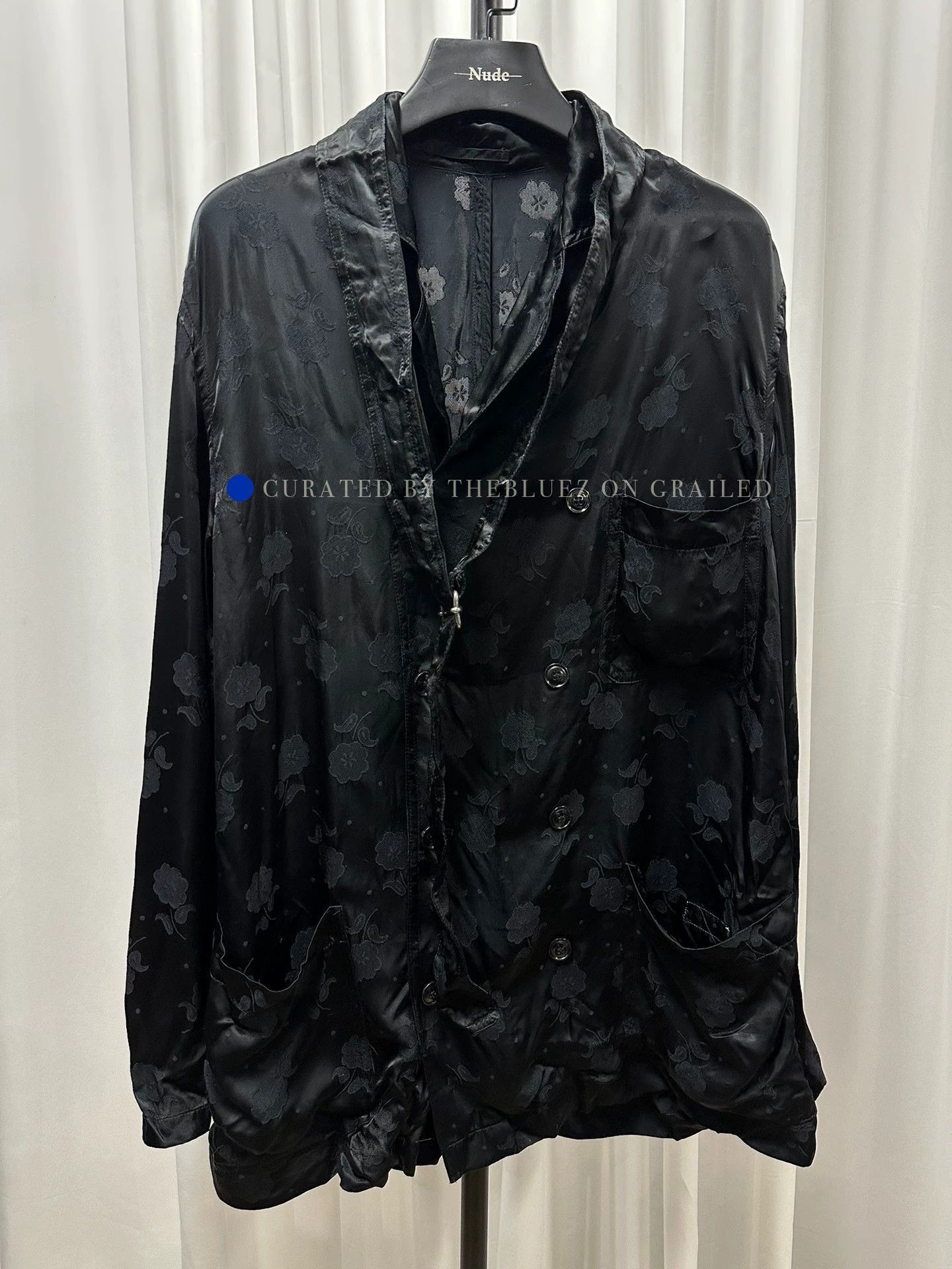 Dries Van Noten Elegant Black Faux Silk Jacket Size US M / EU 48-50 / 2 - 1 Thumbnail