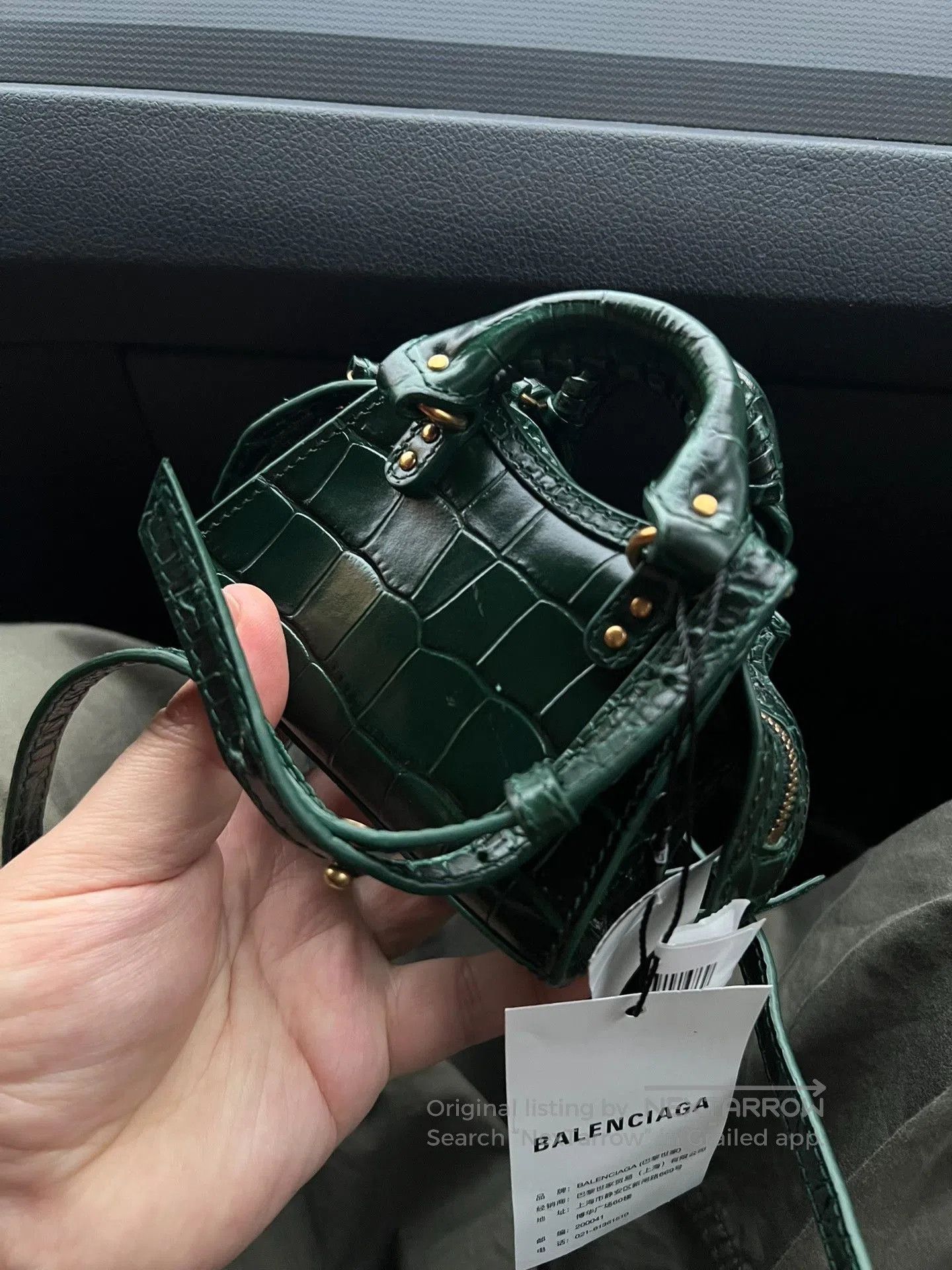 Balenciaga Balenciaga Neo Classic Croc Embossed Nano Green. Size ONE SIZE - 2 Thumbnail