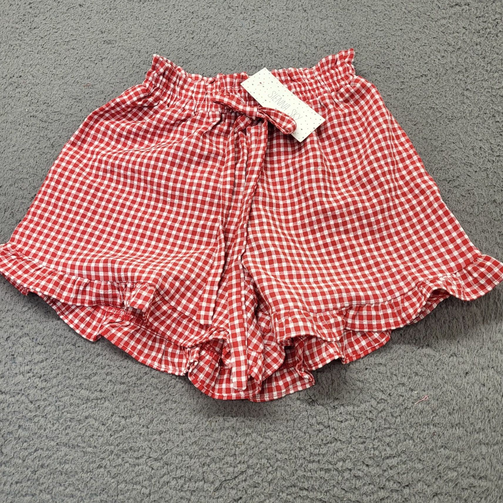 Vintage Sienna Sky Shorts Women's XSmall Red & White Gingham Checked Casual Flirty Size 26" / US 2 / IT 38 - 2 Thumbnail