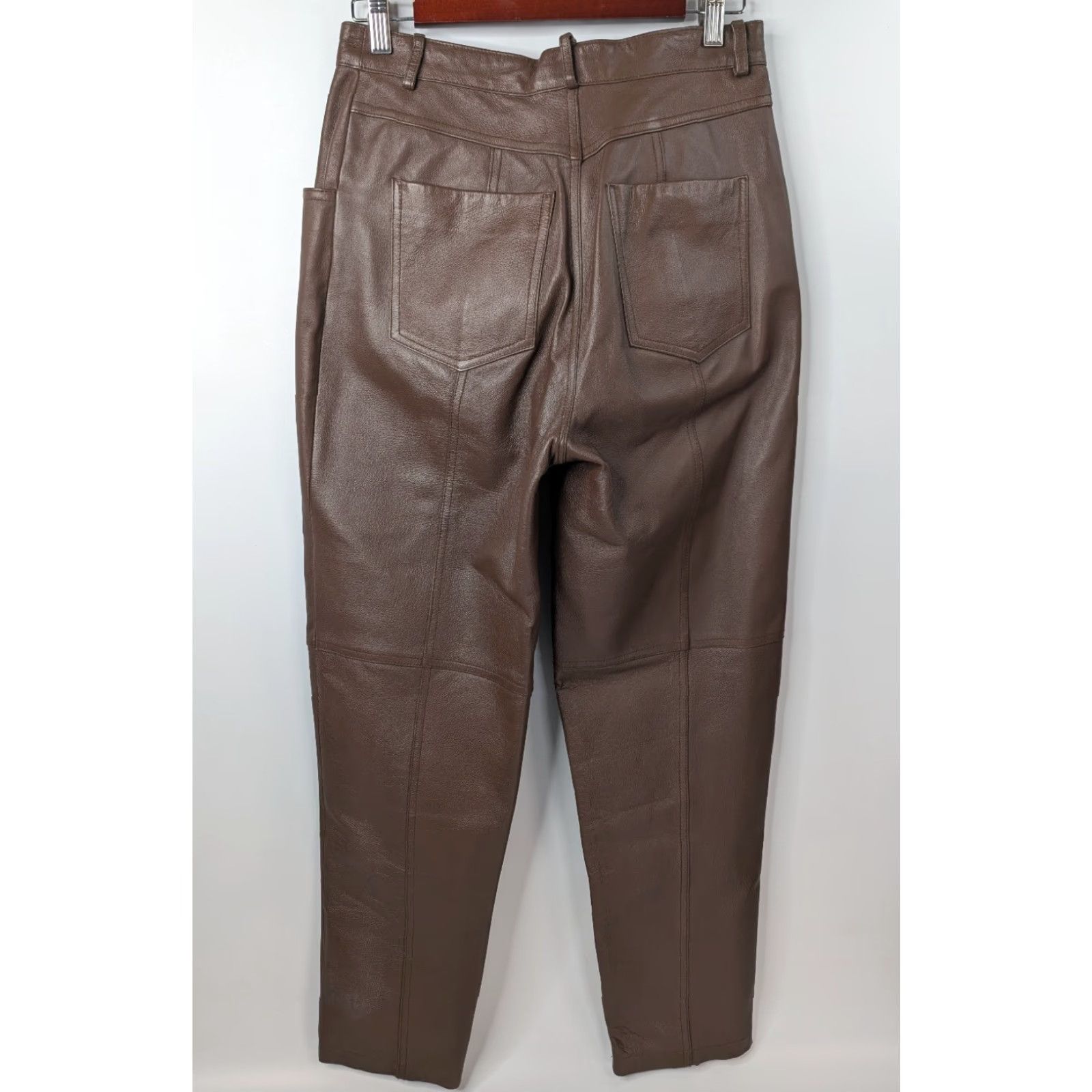 Vintage VINTAGE Together Women's 8 Pants Brown Leather High Rise Tapered Pants Size 30" / US 8 / IT 44 - 5 Thumbnail