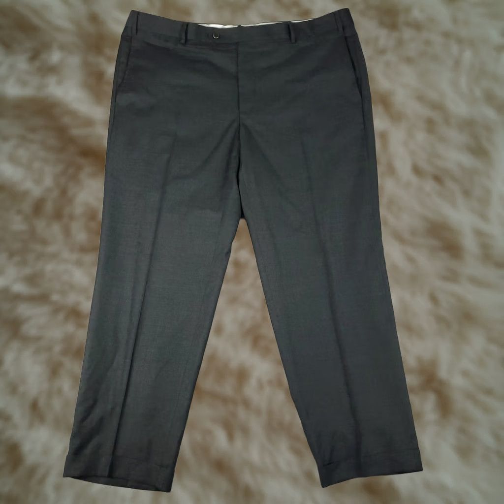 Zanella Zanella Pants Mens 42x30 Gray Devon Wool Flat Front Trousers Slacks Dress Pants Regular Straight Wool 42 Gray Mens Leg Style: Straight Size US 42 / EU 58 - 1 Thumbnail