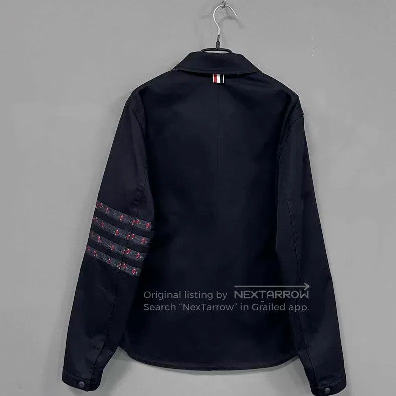 Thom Browne Thom Browne Rose embroidery striped multi-pocket coat Size US S / EU 44-46 / 1 - 3 Thumbnail