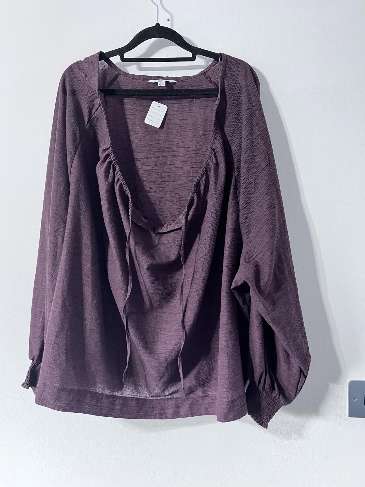 NEXT Next Purple Crinkle Blouse UK 24 Size 3XL / US 20-22 - 1 Thumbnail
