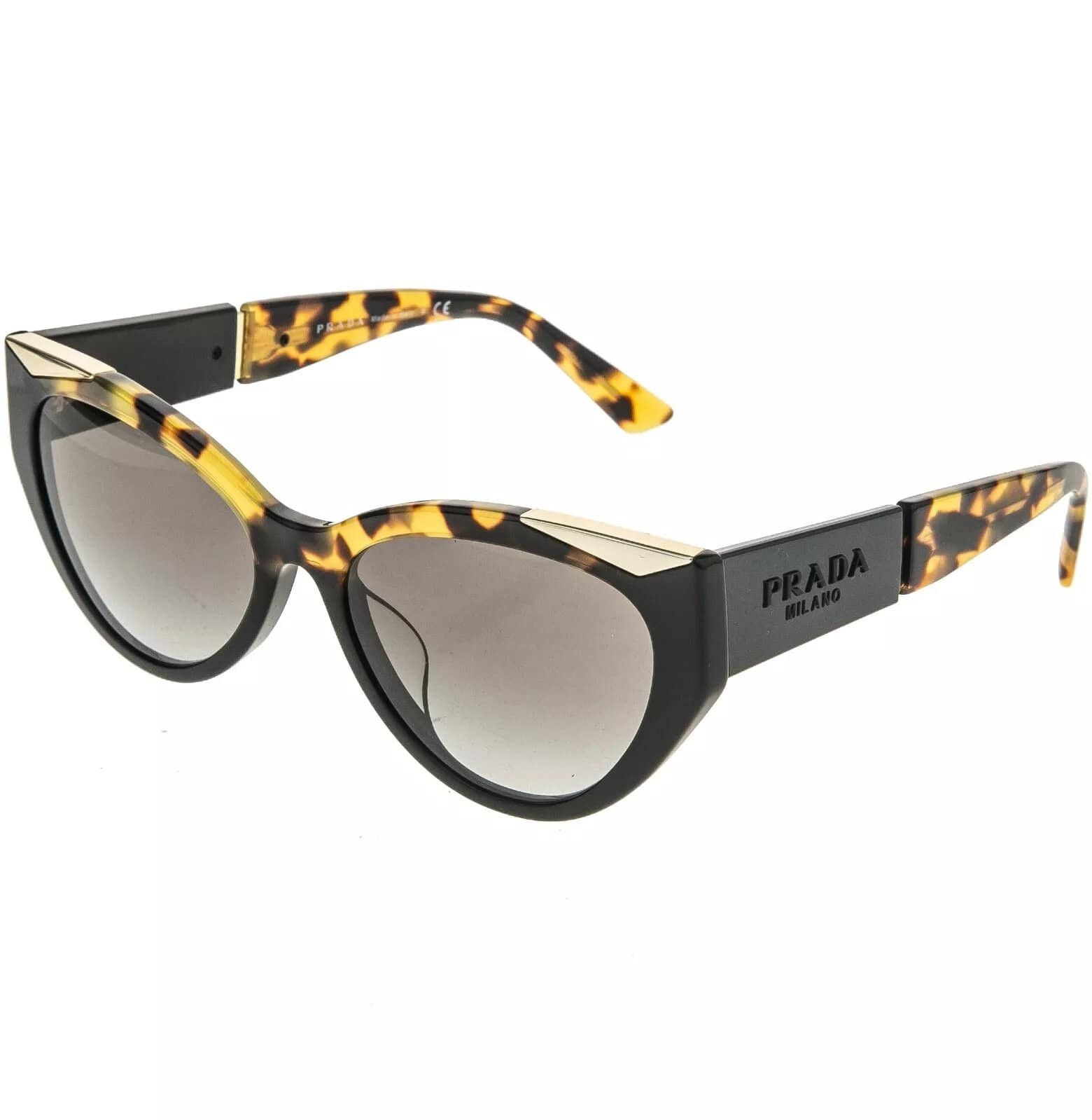 Prada PRADA SYMBOLE Black Havana Gold Triangle PR03WSF 03W 03WS Size ONE SIZE - 4 Thumbnail