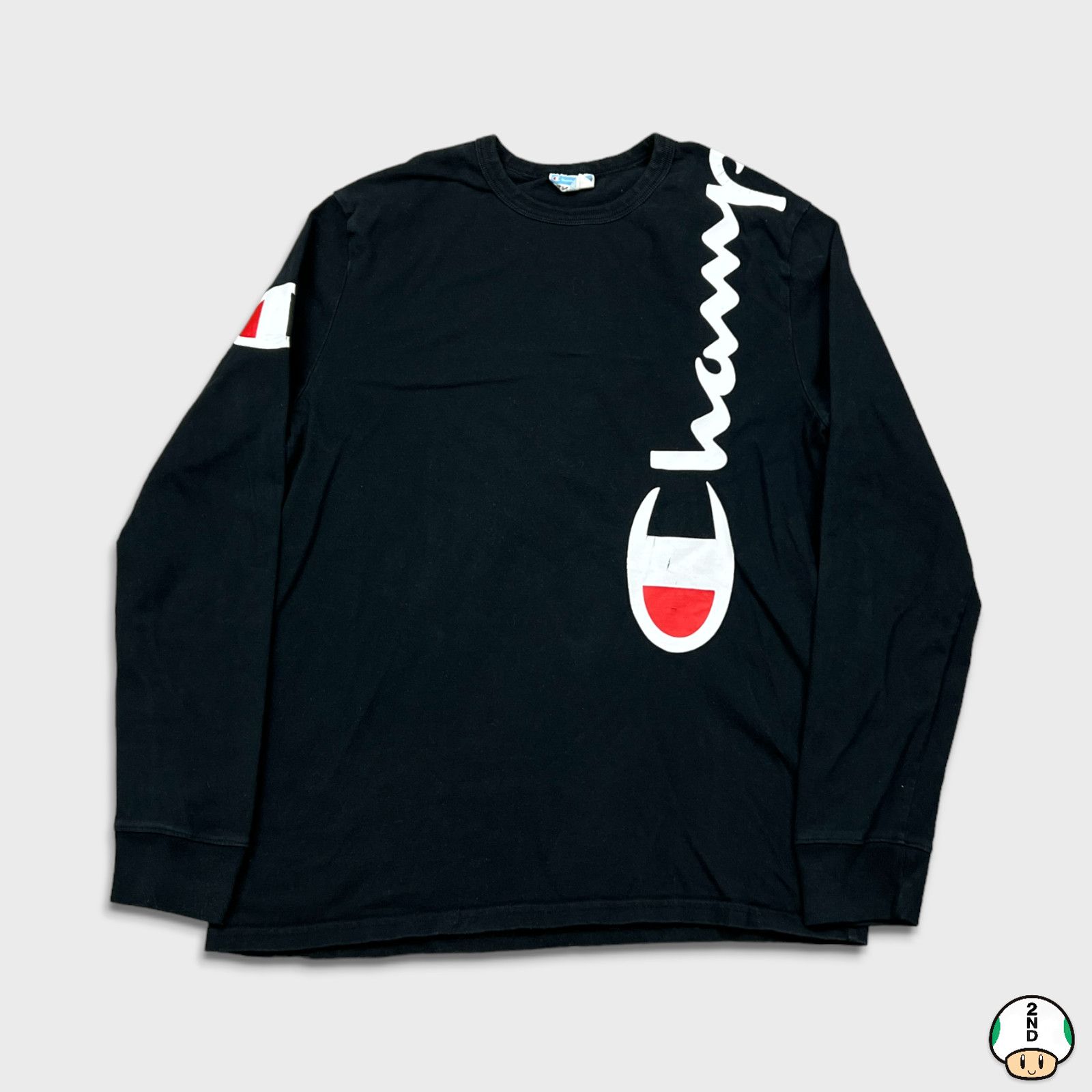 Champion × Vintage Champion Shirt Script Spell Out Logo Classic Long Sleeve Tee Size US L / EU 52-54 / 3 - 1 Thumbnail