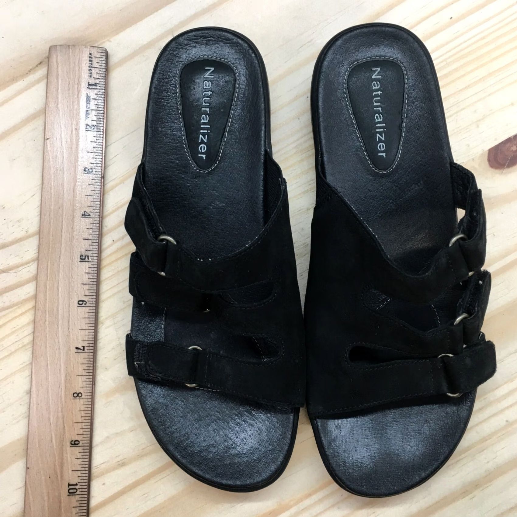 Naturalizer Naturalizer Sandal Womens 6.5W Black Easy Street Open Toe Slip-On Casual Suede Size US 7 / IT 37 - 5 Thumbnail
