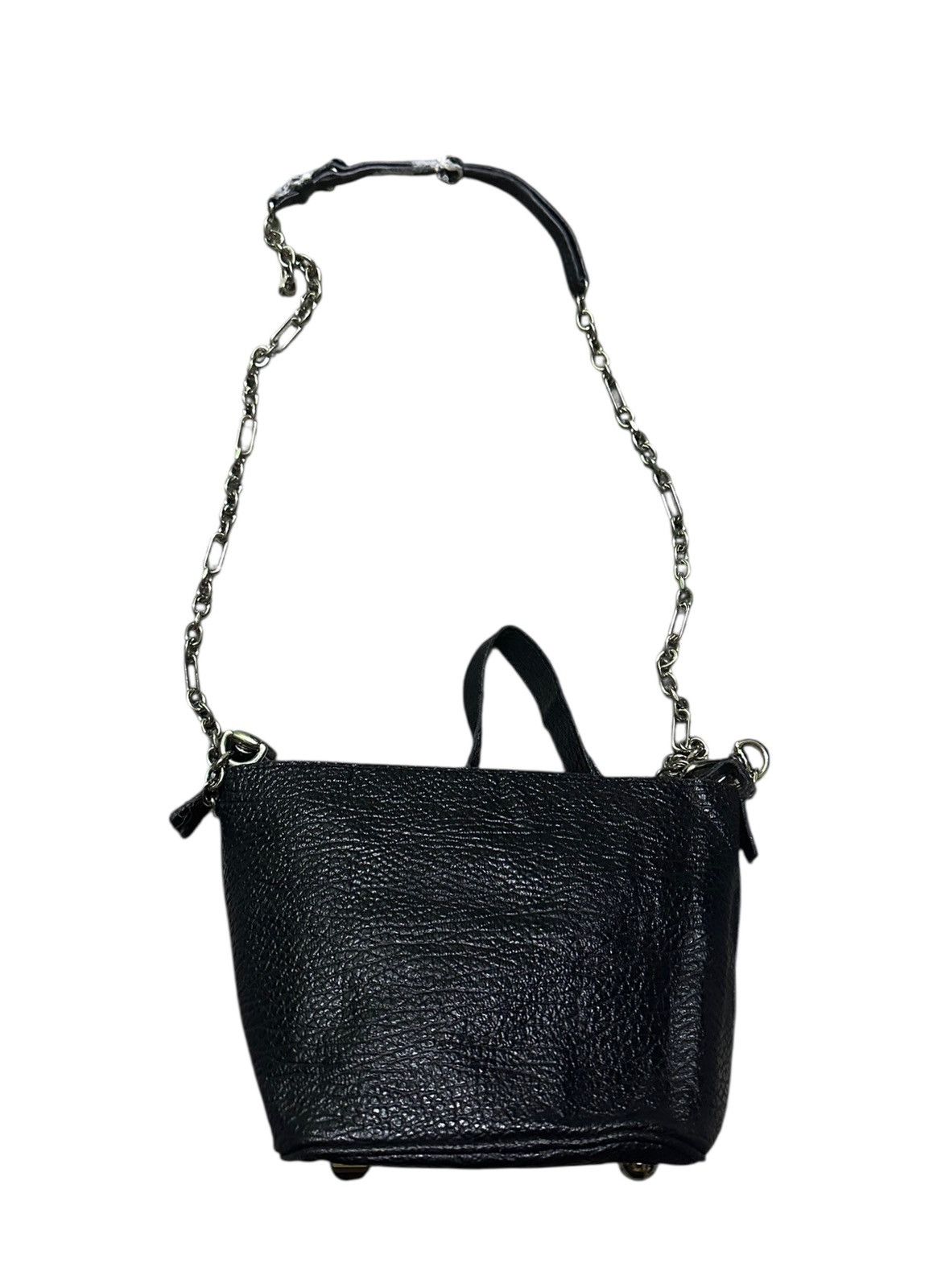 Maison Margiela Maison Margiela leather bucket bag with long silver chain Size ONE SIZE - 3 Thumbnail