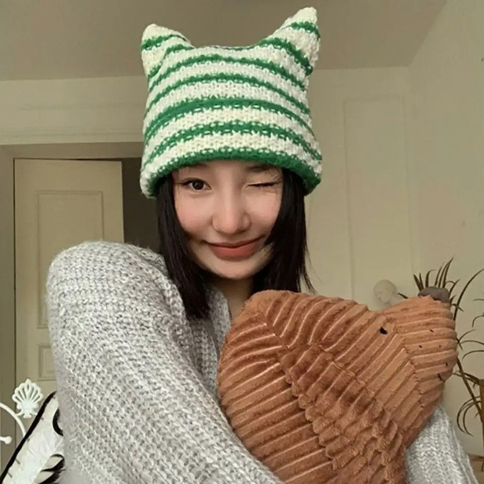 Other Knitted Cat Ear Little Devil Hat Size ONE SIZE - 2 Thumbnail