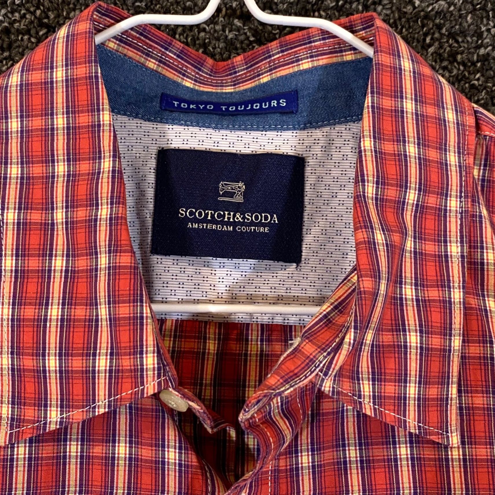 Scotch & Soda SCOTCH & SODA Tokyo Toujours Mens L Shirt Collared Checkered Pocketed Multicolor 100% Cotton Regular Size US L / EU 52-54 / 3 - 2 Thumbnail