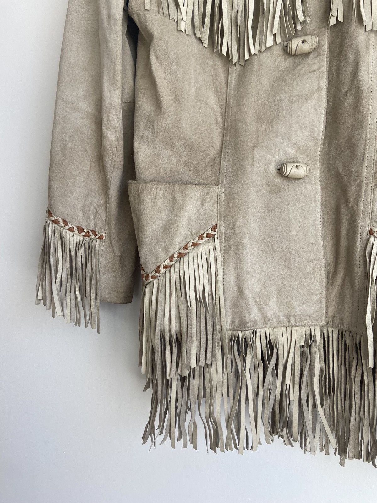 Other Alan Michael USA Vintage Suede Fringe Jacket Size S / US 4 / IT 40 - 6 Thumbnail