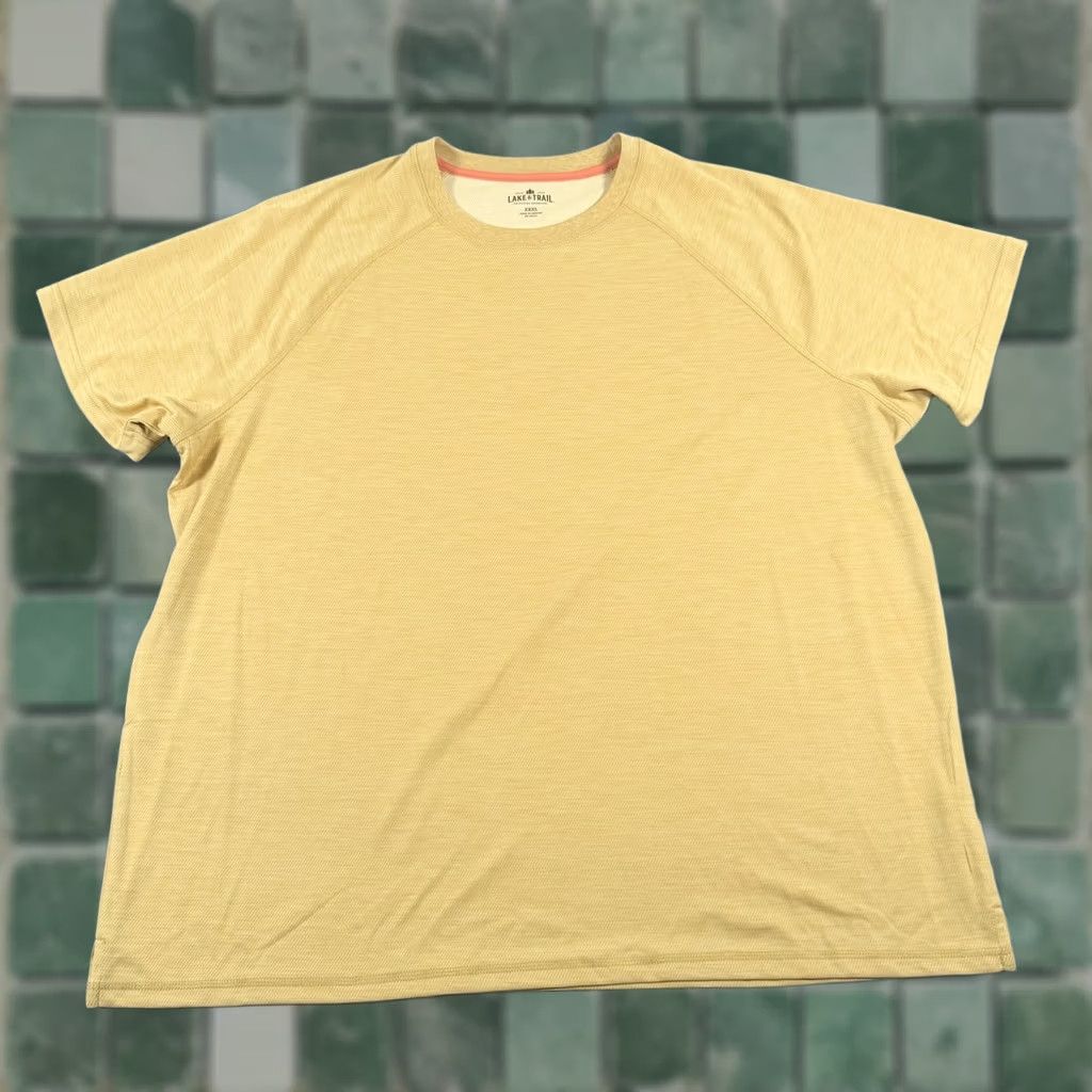Vintage Lake & Trail Shirt Mens 3XL Yellow Fast Dri Tech Tee UPF 30 Recycled Polyester Size US XXL / EU 58 / 5 - 1 Thumbnail