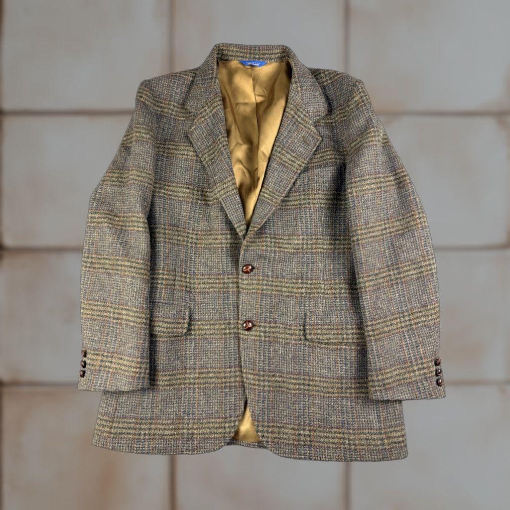 Pendleton VINTAGE Pendleton Blazer Sport Coat Jacket Men's 42 Brown Plaid Wool 90s Regular Tweed 2 Piece Mens Size 42R - 1 Thumbnail