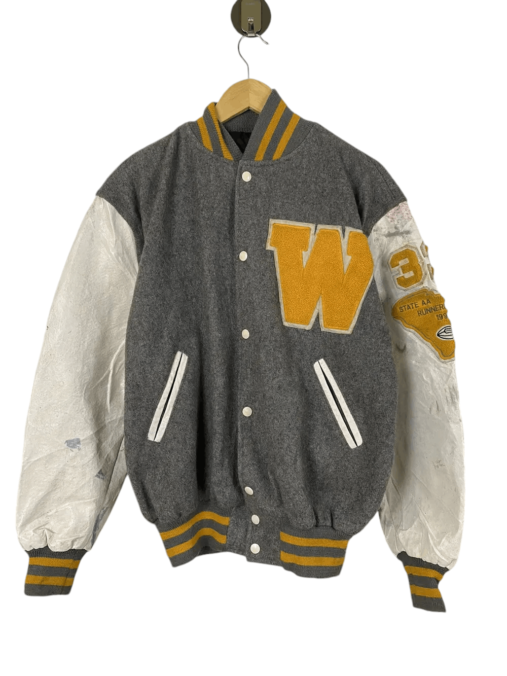 NEFF × Vintage Vintage NEFF Varsity Wool Leather Jacket 1994 Size US XL / EU 56 / 4 - 1 Thumbnail