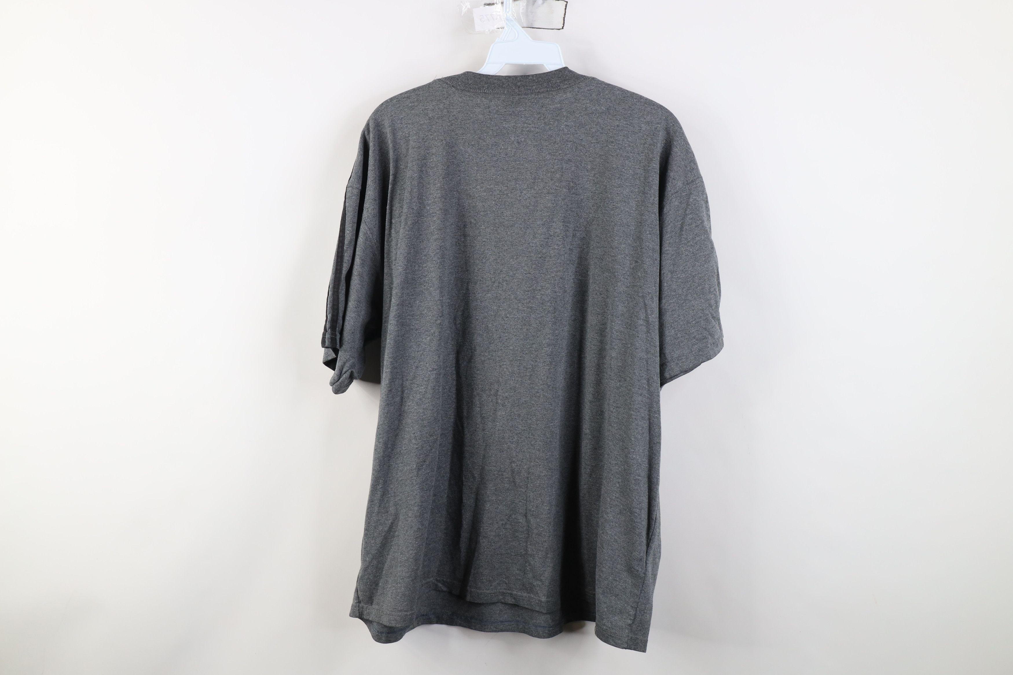 Adidas Vintage 90s Adidas Spell Out Striped T-Shirt Gray USA Size US L / EU 52-54 / 3 - 12 Thumbnail