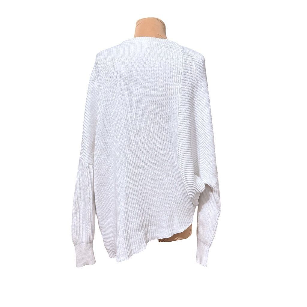 Free People Free People Ribbed Sweater White Small Asymmetric Oversized Size S / US 4 / IT 40 - 2 Thumbnail