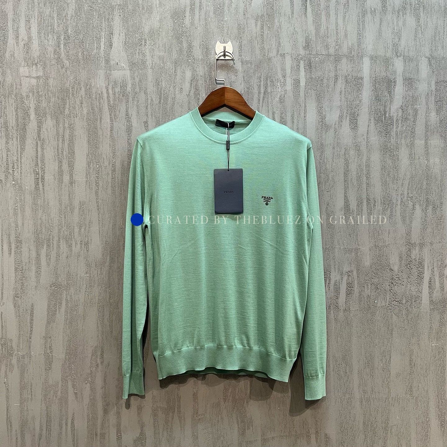 Prada Logo Knit Sweater in Rich Green Size US M / EU 48-50 / 2 - 1 Thumbnail