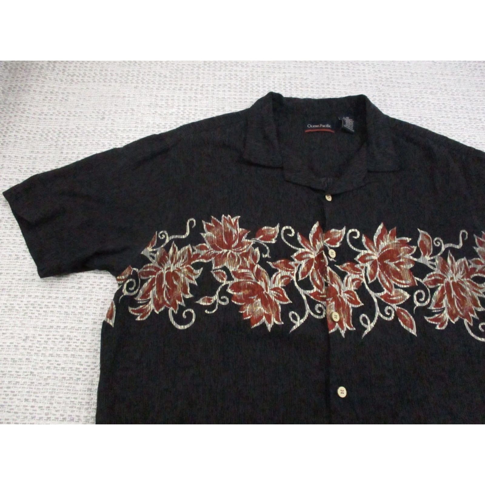 Ocean Pacific Ocean Pacific Shirt Mens L Black Floral Hawaiian Button Up Camp Casual Size US L / EU 52-54 / 3 - 3 Thumbnail