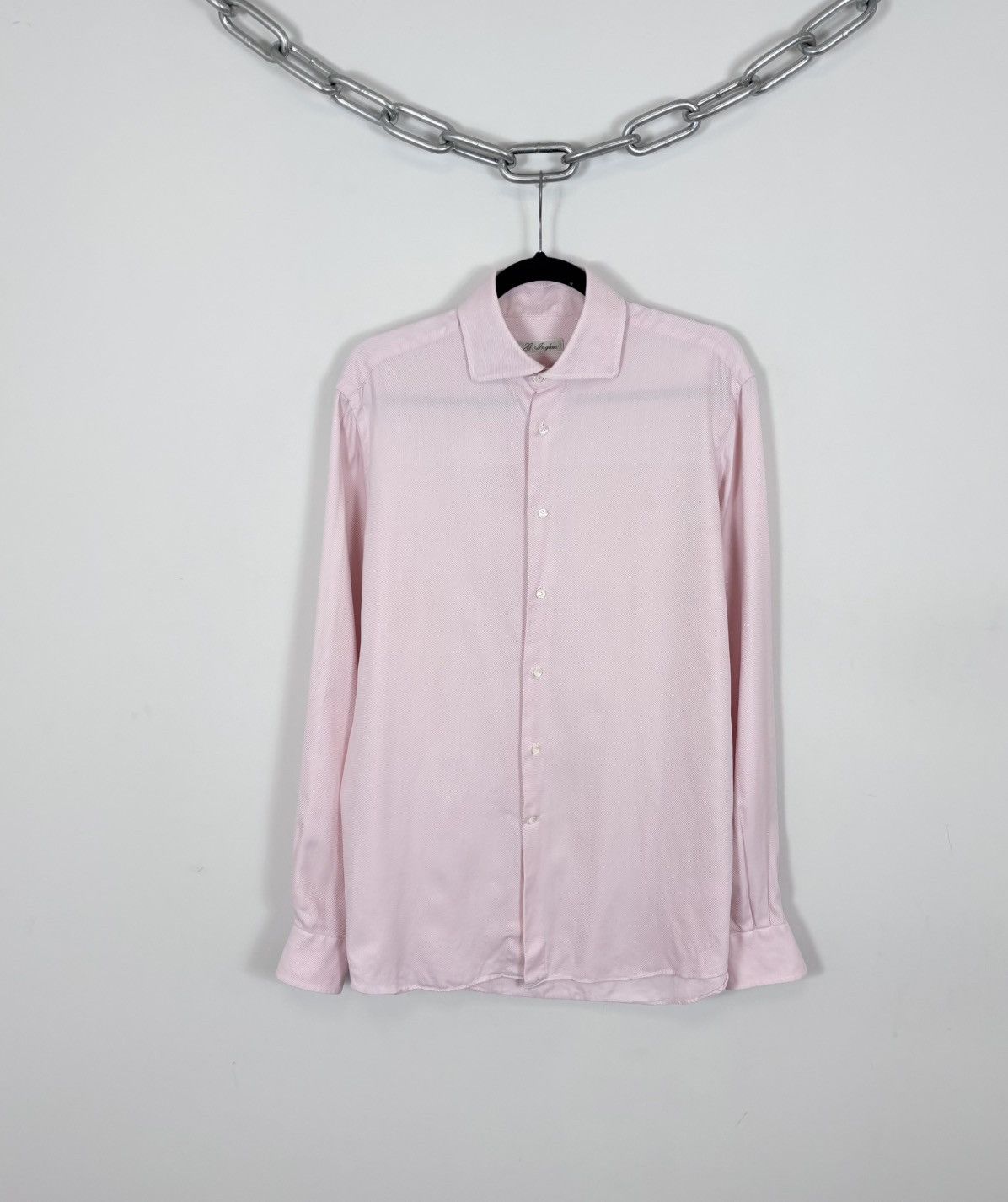 G. Inglese G. Inglese Men’s Pink Long Sleeve Button Up Shirt Size US L / EU 52-54 / 3 - 1 Thumbnail