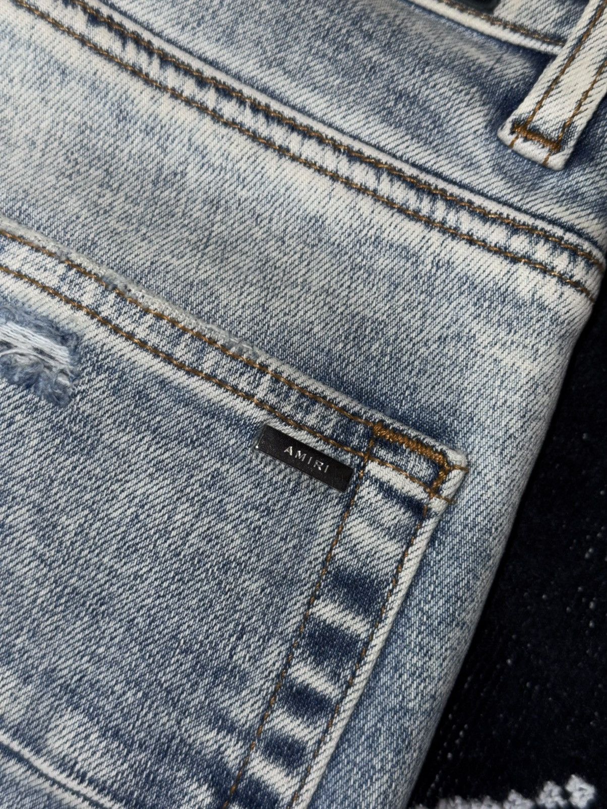 Amiri AMIRI MX1 BLUE DISTRESSED JEANS Size US 31 - 19 Thumbnail