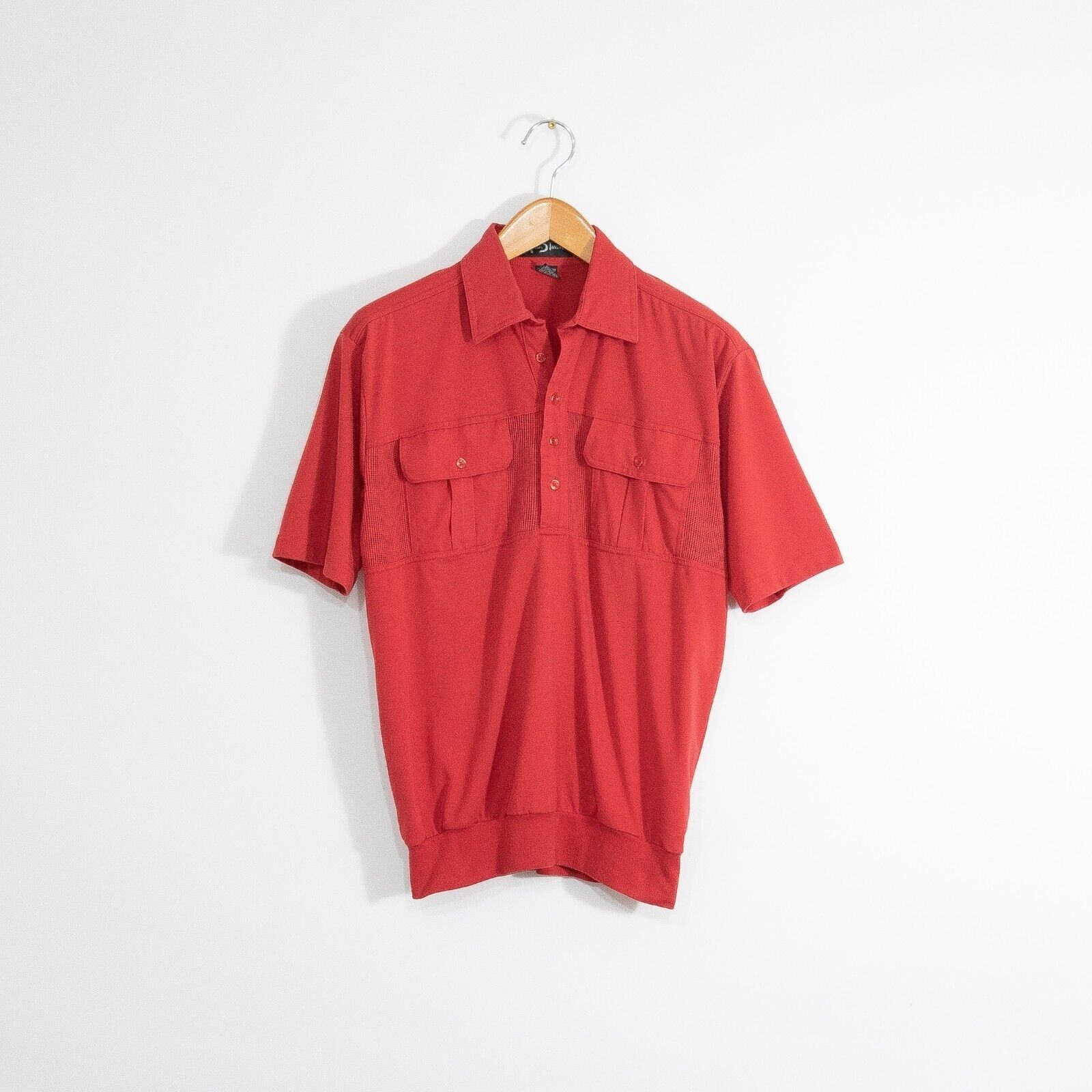 Vintage Vintage Red Polo Shirt Medium - 70s Mod Style Mesh Pocket Size US M / EU 48-50 / 2 - 1 Thumbnail