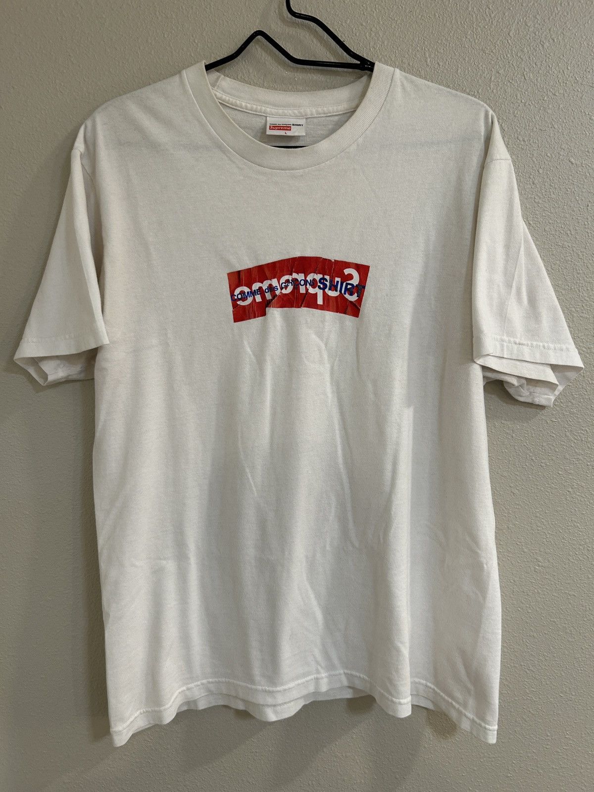 Supreme Comme Des Garcons Shirt Box Logo White Large