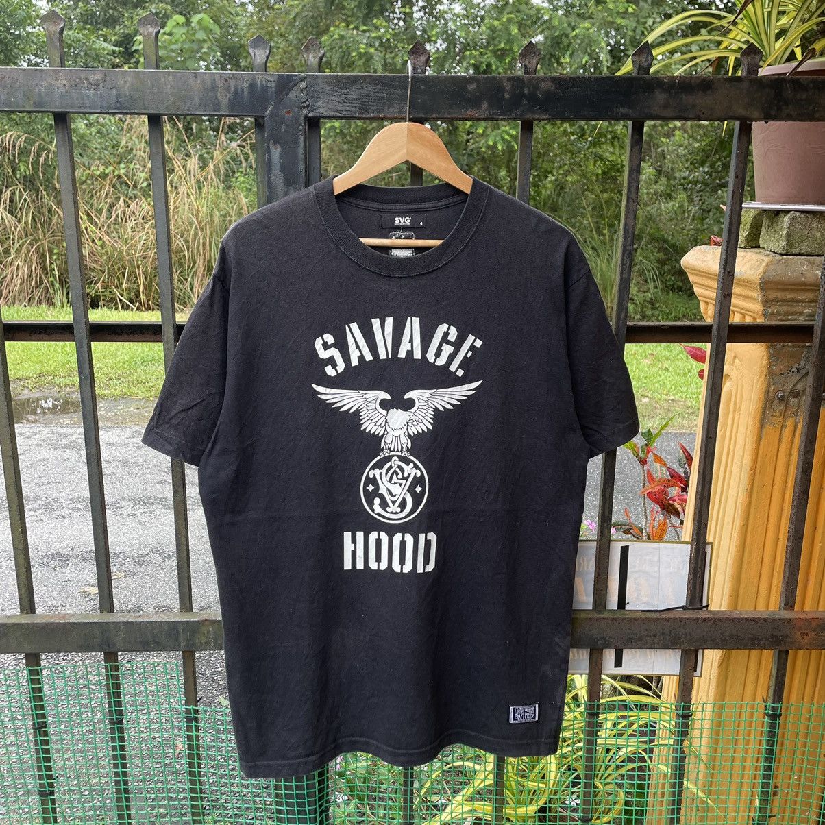 Japanese Brand × Neighborhood × Vintage 🔥🇯🇵Neighborhood X Savage Big Logo Design Sun Faded Tee Size US L / EU 52-54 / 3 - 1 Thumbnail
