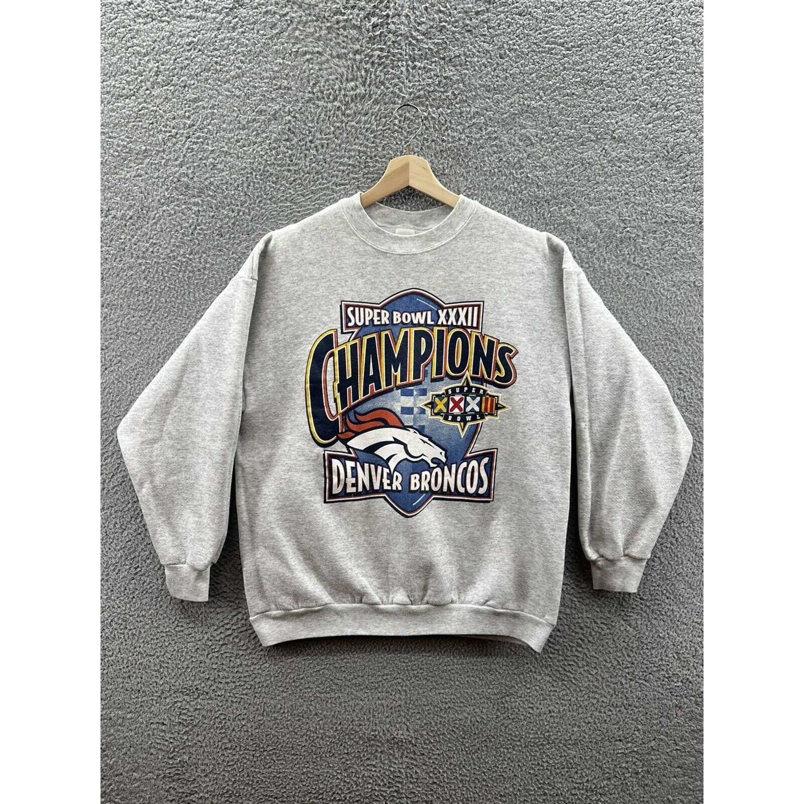 Logo 7 Logo 7 Denver Broncos Super Bowl XXXII 1998 Gray Sweatshirt Size US L / EU 52-54 / 3 - 1 Thumbnail
