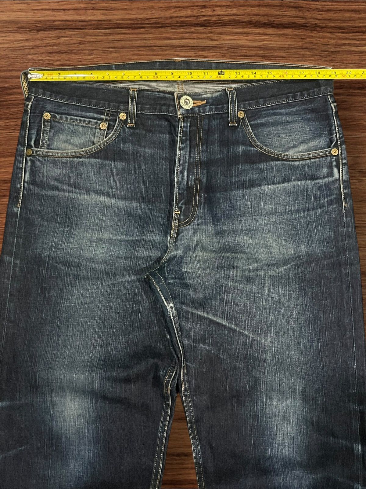 Levi's ⚡️Baggy⚡️Vintage Levi’s Lot 503 Dark Washed Distressed Jeans Size US 37 - 14 Thumbnail