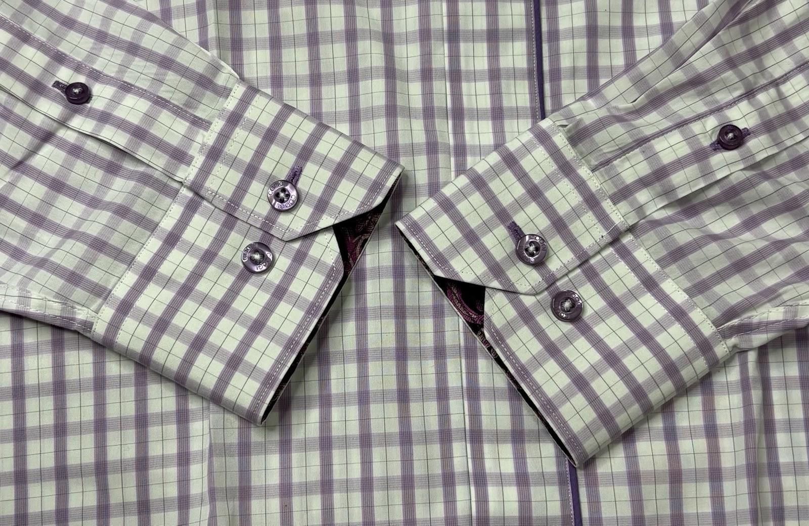 Coogi Coogi Luxe Dress Shirt Mens Large 15.5/17 Flip Check Purple Size 38R - 8 Thumbnail