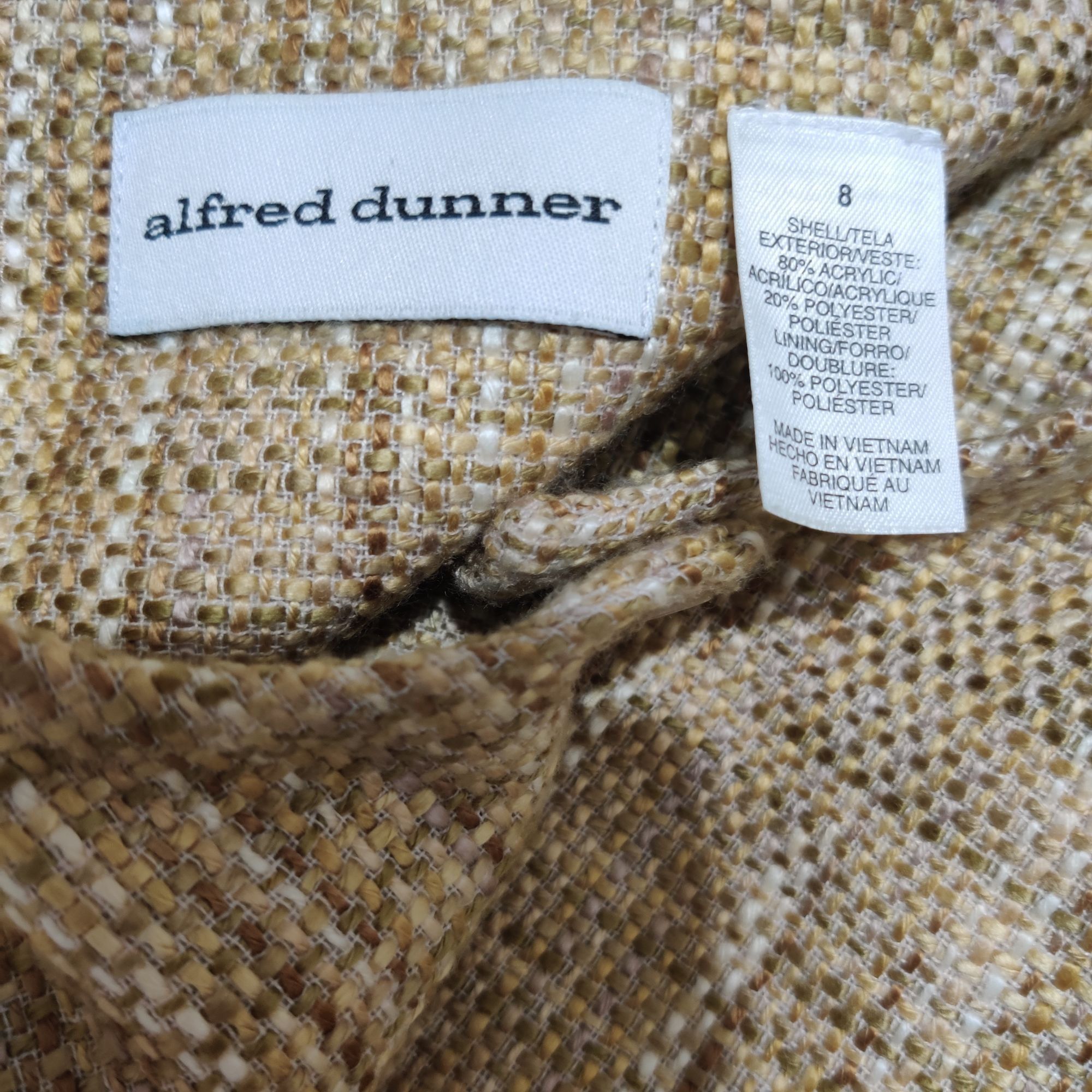 Other Alfred Dunner Womens Tweed Button Up Blazer Jacket Coat Gold Size M / US 6-8 / IT 42-44 - 5 Thumbnail
