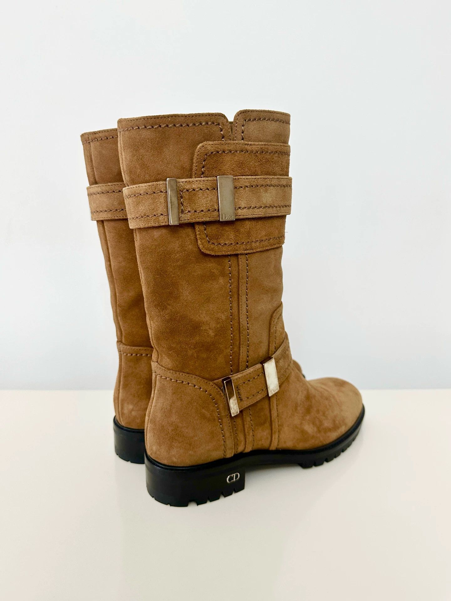 Dior Dior CD suede mid-calf boots women's caramel khaki Size US 6 / IT 36 - 7 Thumbnail