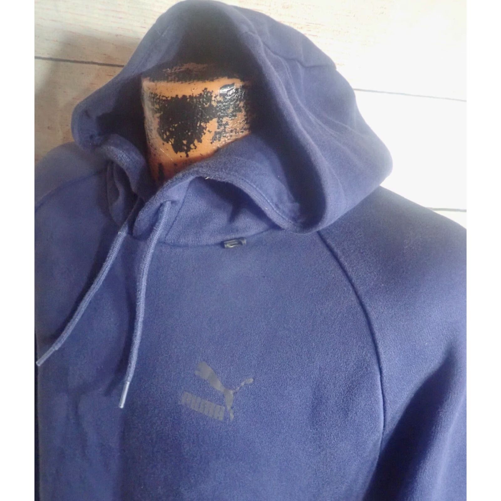 Puma VINTAGE PUMA Navy Blue Huge Spell Out Logo Pullover Hoodie Sweatshirt Mens M Navy Pullover Hoodie Logo 90s/2000s Mens Clothing Size US M / EU 48-50 / 2 - 2 Thumbnail