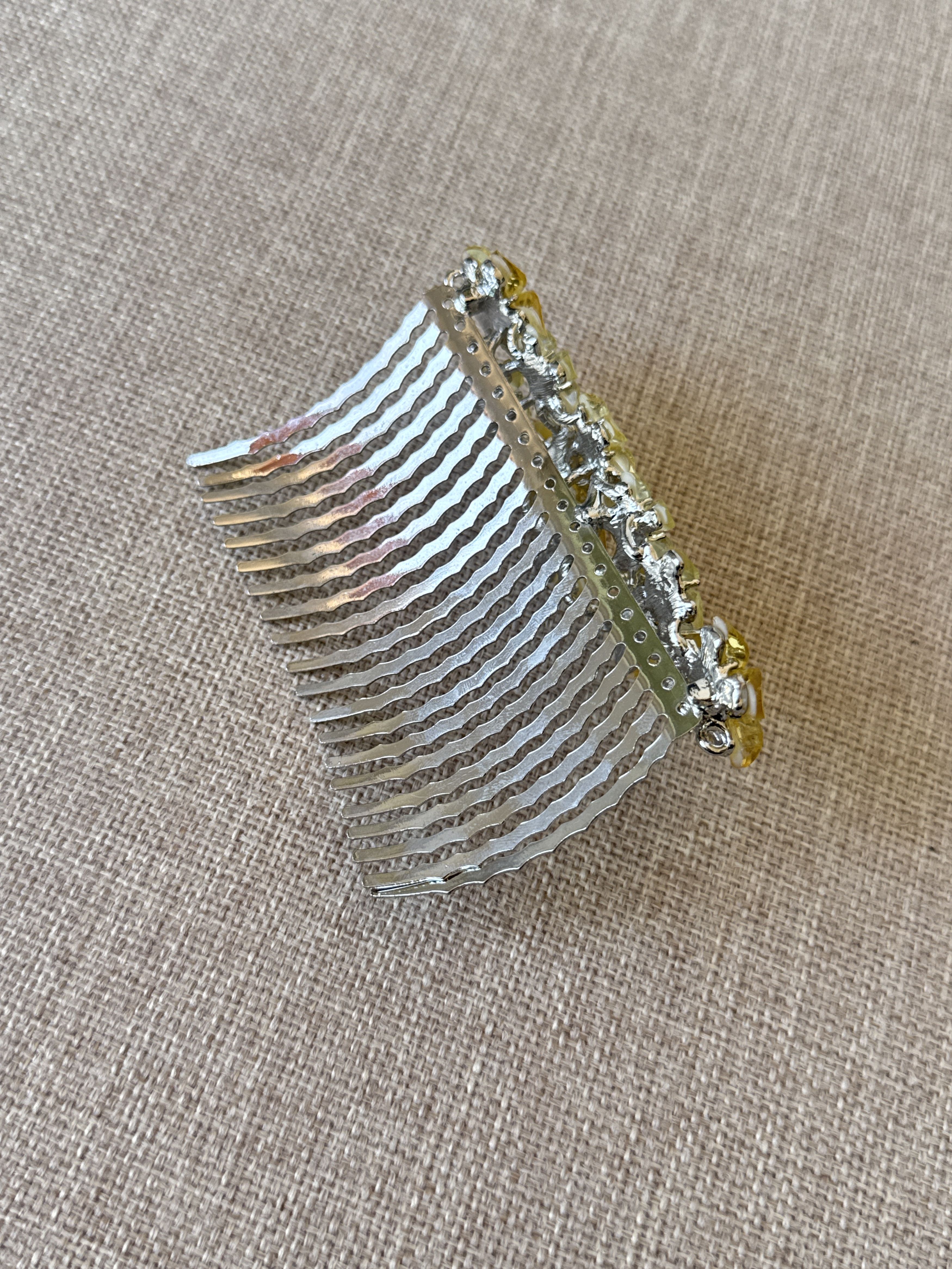 Other Yellow Pearl Floral Hair Comb Clip Size ONE SIZE - 5 Thumbnail