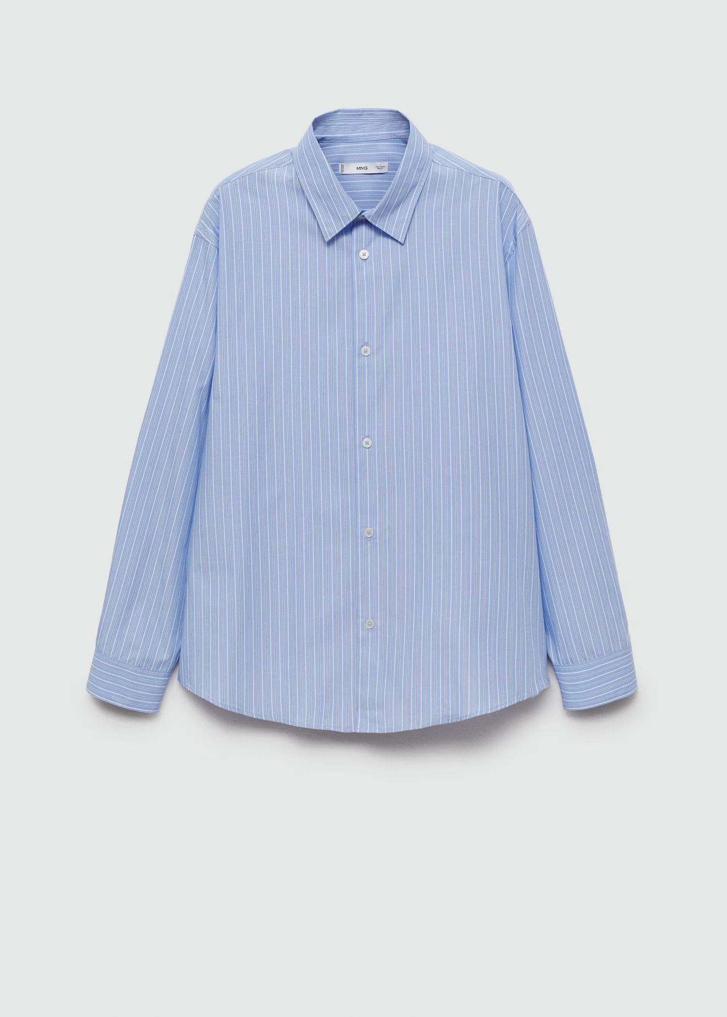 Mango Mango Striped Oxford Boxy Button Shirt 100% Cotton Sz S-M Size US M / EU 48-50 / 2 - 7 Thumbnail