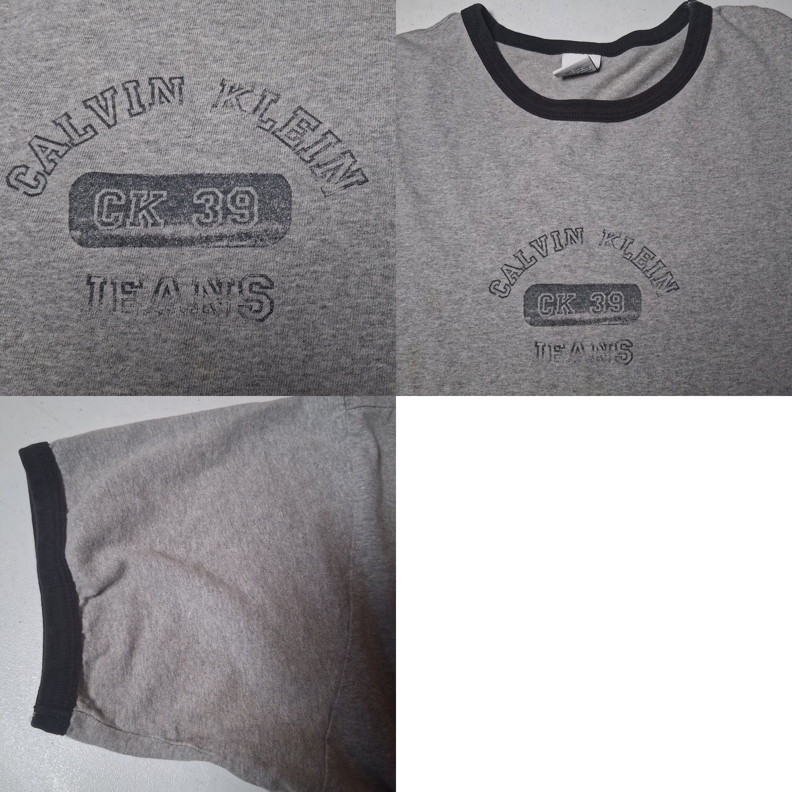Calvin Klein VINTAGE Calvin Klein Jeans Shirt Men XL Gray Ringer T Graphic CK39 T-Shirt 90s CK Jeans Mens Size US XL / EU 56 / 4 - 8 Thumbnail