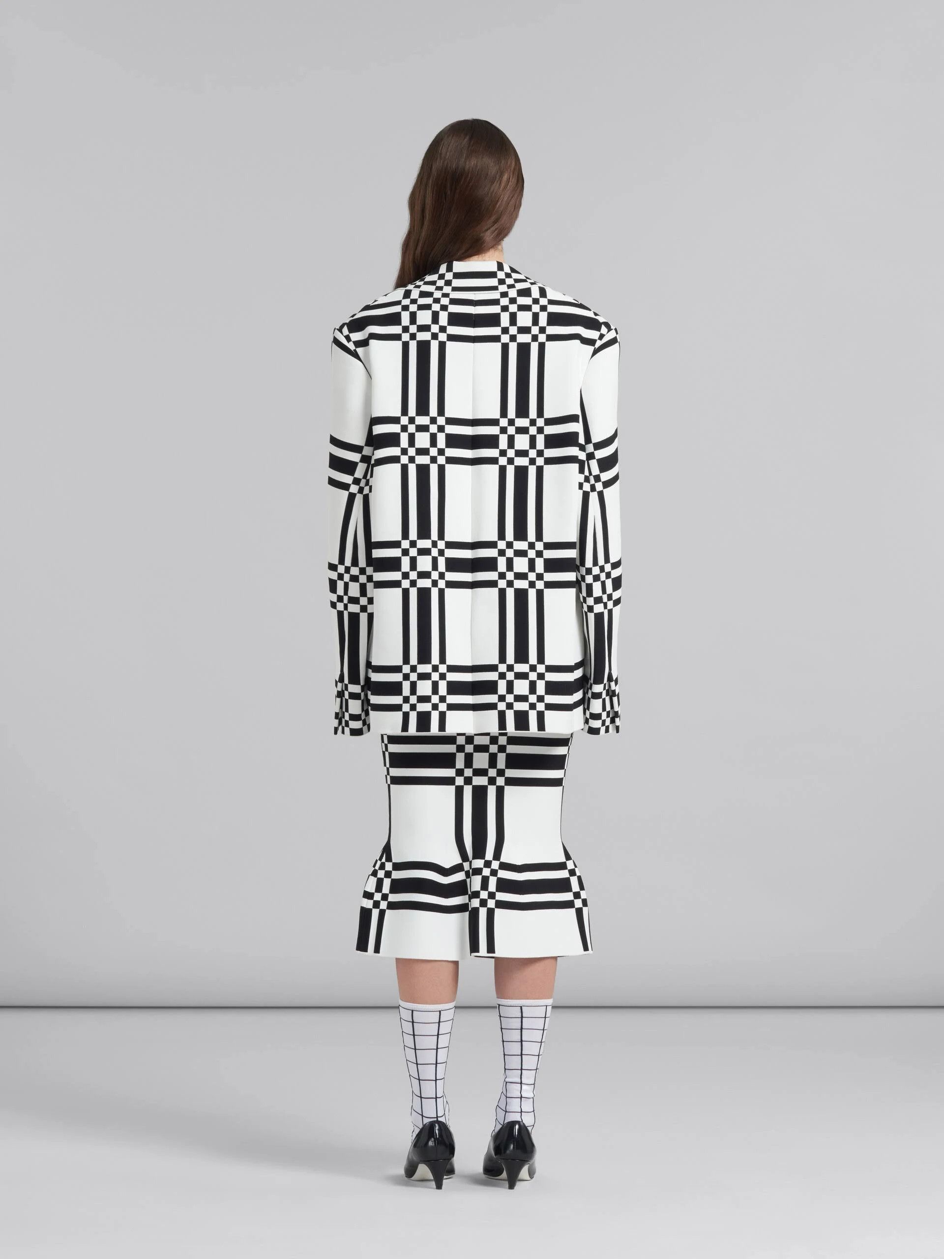 Marni o1w1db10824 Pencil Midi Skirt in White Black Size 32" / US 10 / IT 46 - 5 Thumbnail