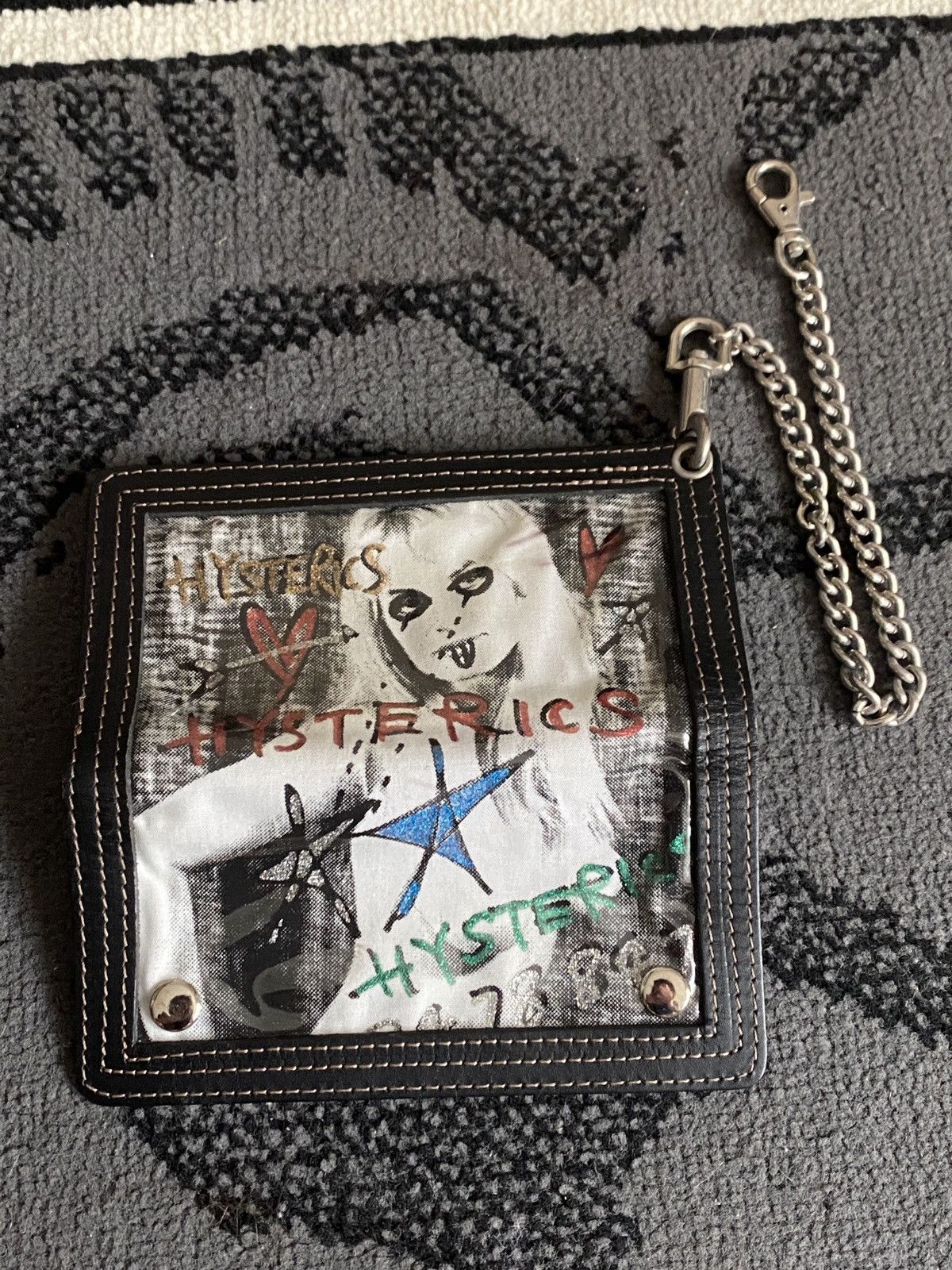 image of Hysteric Glamour Folded Wallet Chain in Black, Men's