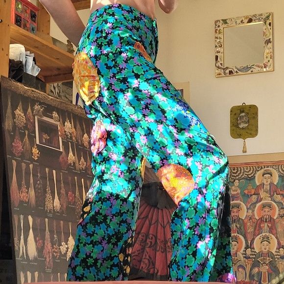 Other Alexsandro Palombo Rare Floral Patch Designer Pants - 25'' Size 25" / US 0 / IT 36 - 3 Thumbnail