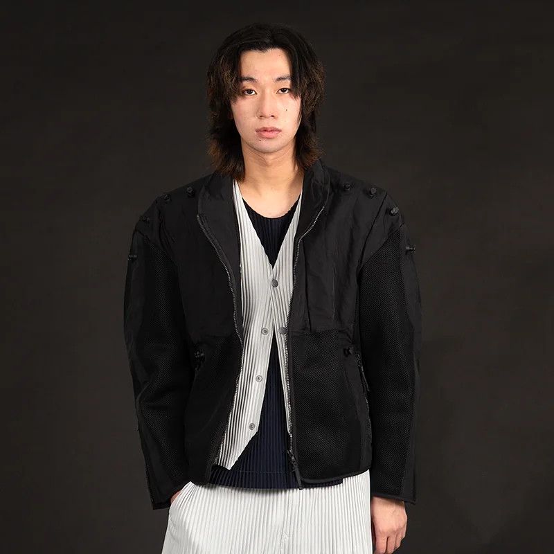Issey Miyake Air Valve Mesh Design Bonding Jacket in Black 2 Size US M / EU 48-50 / 2 - 17 Thumbnail
