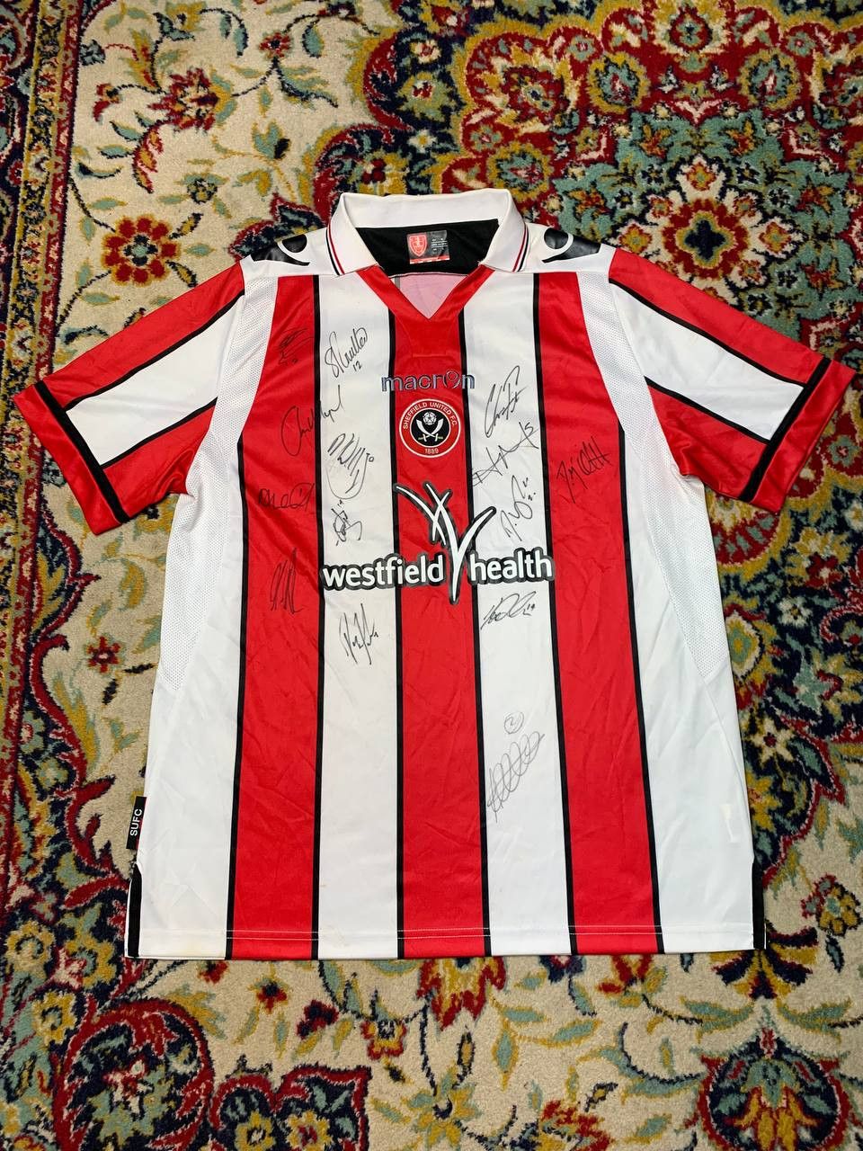 Macron SHEFFIELD UNITED HOME FOOTBALL SHIRT SOCCER JERSEY MACRON Size US XL / EU 56 / 4 - 1 Thumbnail