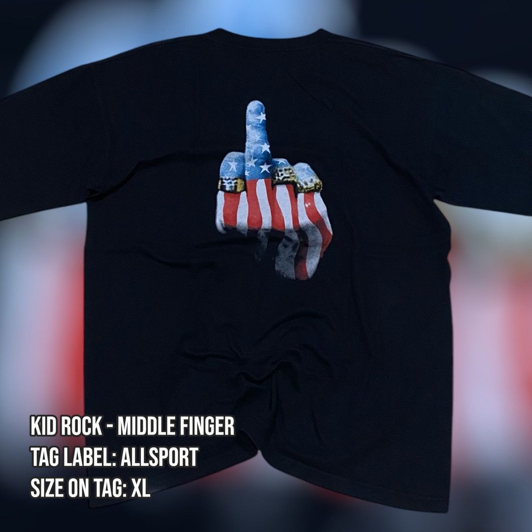 All Sport × Band Tees Kid Rock - Middle Finger Band Tee Size US XL / EU 56 / 4 - 2 Thumbnail