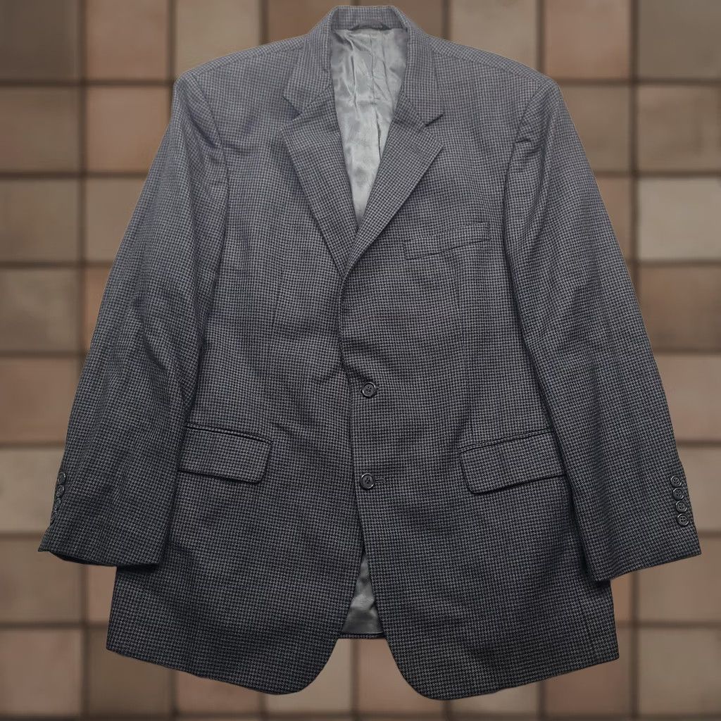 Brooks Brothers Brooks Brothers Blazer Mens 40 Wool Houndstooth Sport Coat Jacket Classic Gray 2-Button Notch Lapel Vintage? No Size 40R - 1 Thumbnail