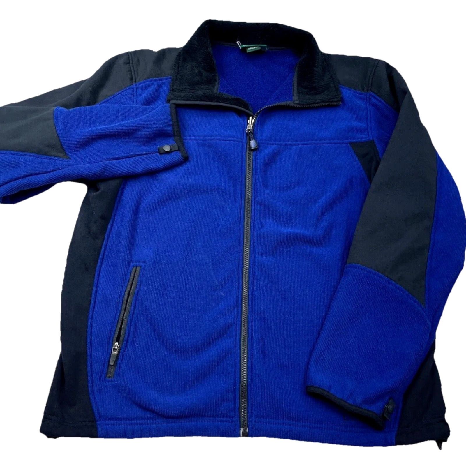Vintage LL Bean Jacket Men Large Blue Black Thermal Waffle Knit Fleece Lined Layer Size US L / EU 52-54 / 3 - 2 Thumbnail