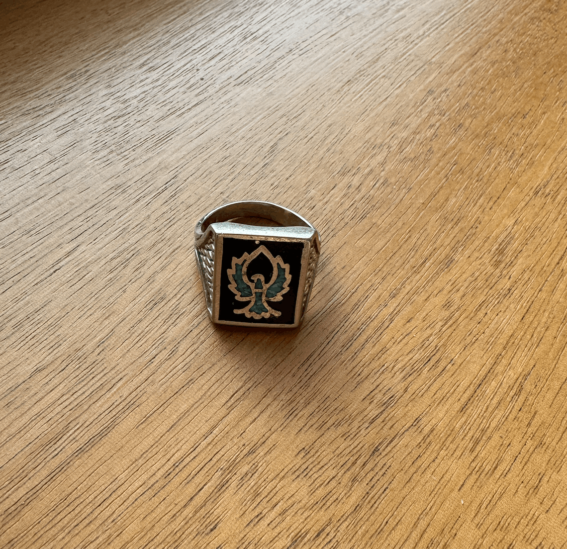 Vintage Native American Turquoise Ring - Thunderbird size 12 | 13 Size ONE SIZE - 2 Thumbnail