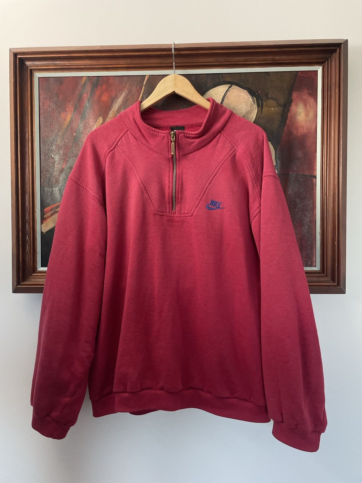 Nike Nike Vintage 90s Mini Swoosh 1/4 Zip Red Streetwear Hype Size US M / EU 48-50 / 2 - 1 Thumbnail
