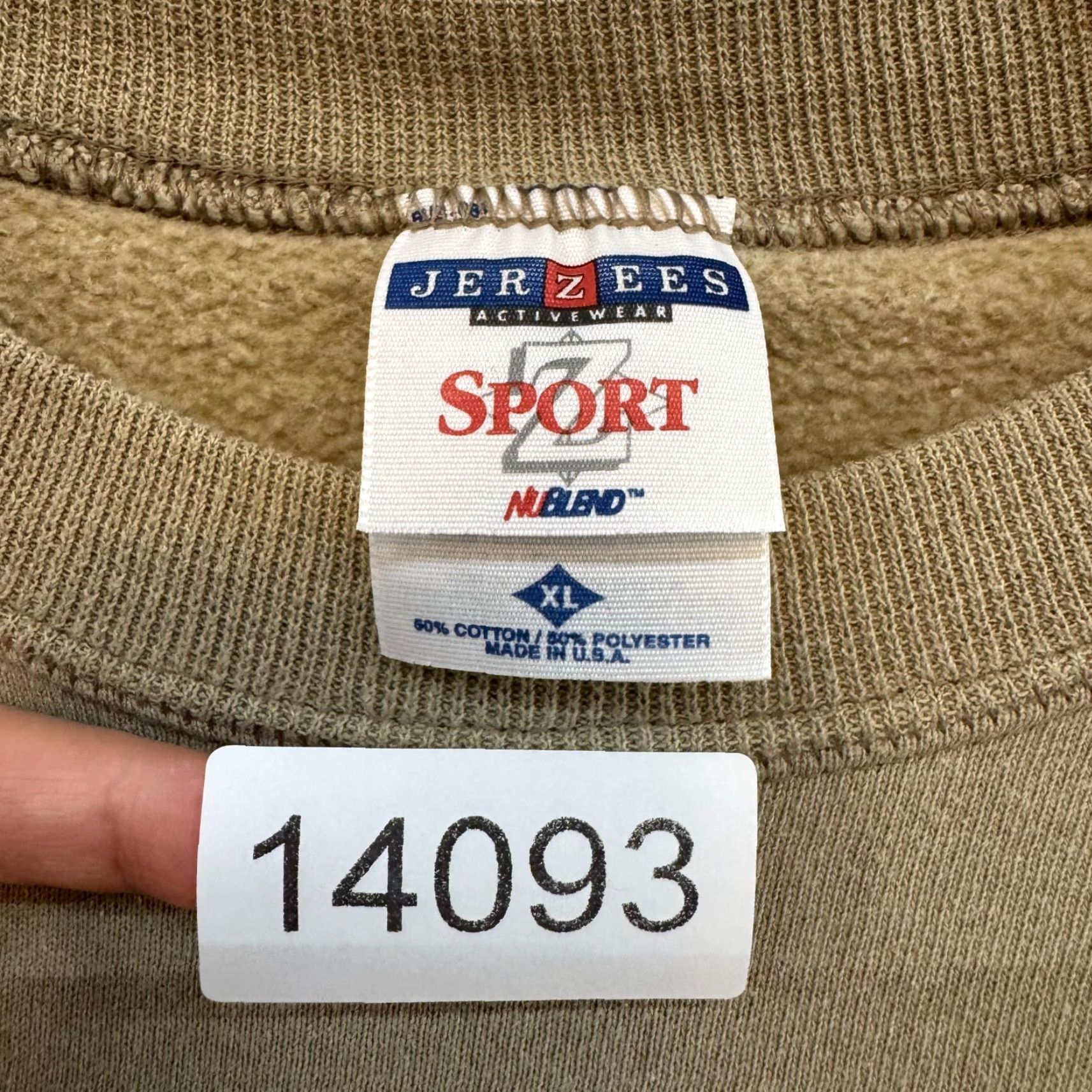Jerzees VINTAGE Jerzees Blank Crewneck Sweatshirt XL Tan Beige Nublend Sport USA Mens Size US XL / EU 56 / 4 - 7 Thumbnail