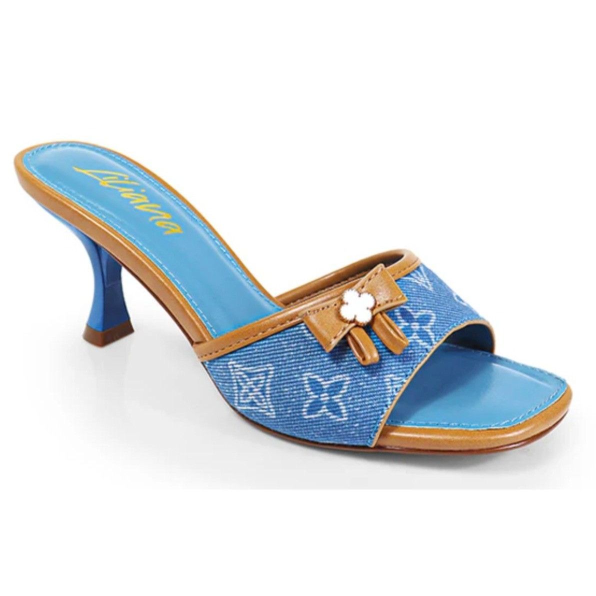 Other LILIANA / Dana-1 / Blue Denim / Open-Toe Heels / With Flor Size US 10 / IT 40 - 1 Thumbnail