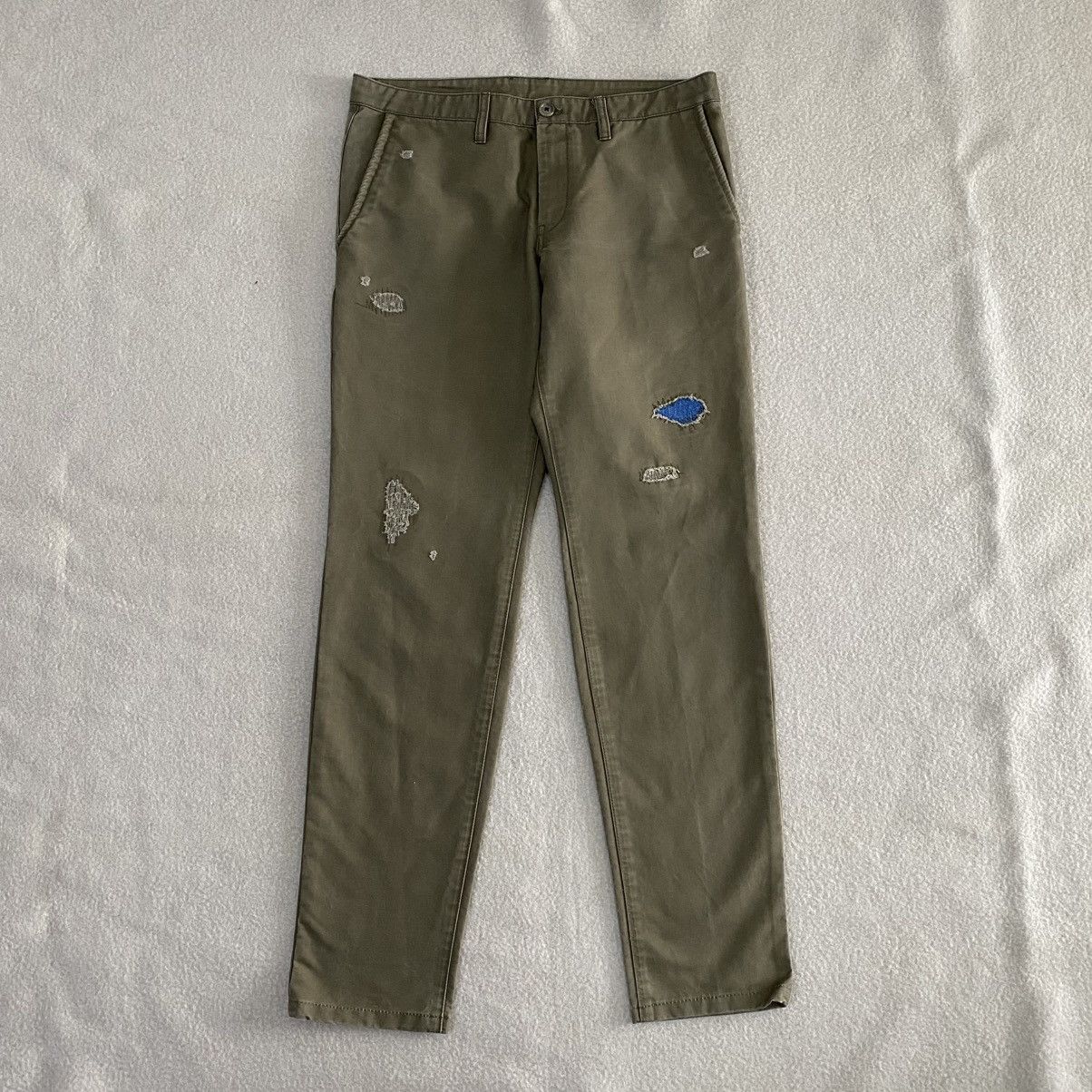 BG Japanese Brand Patchwork Distressed Pants w32