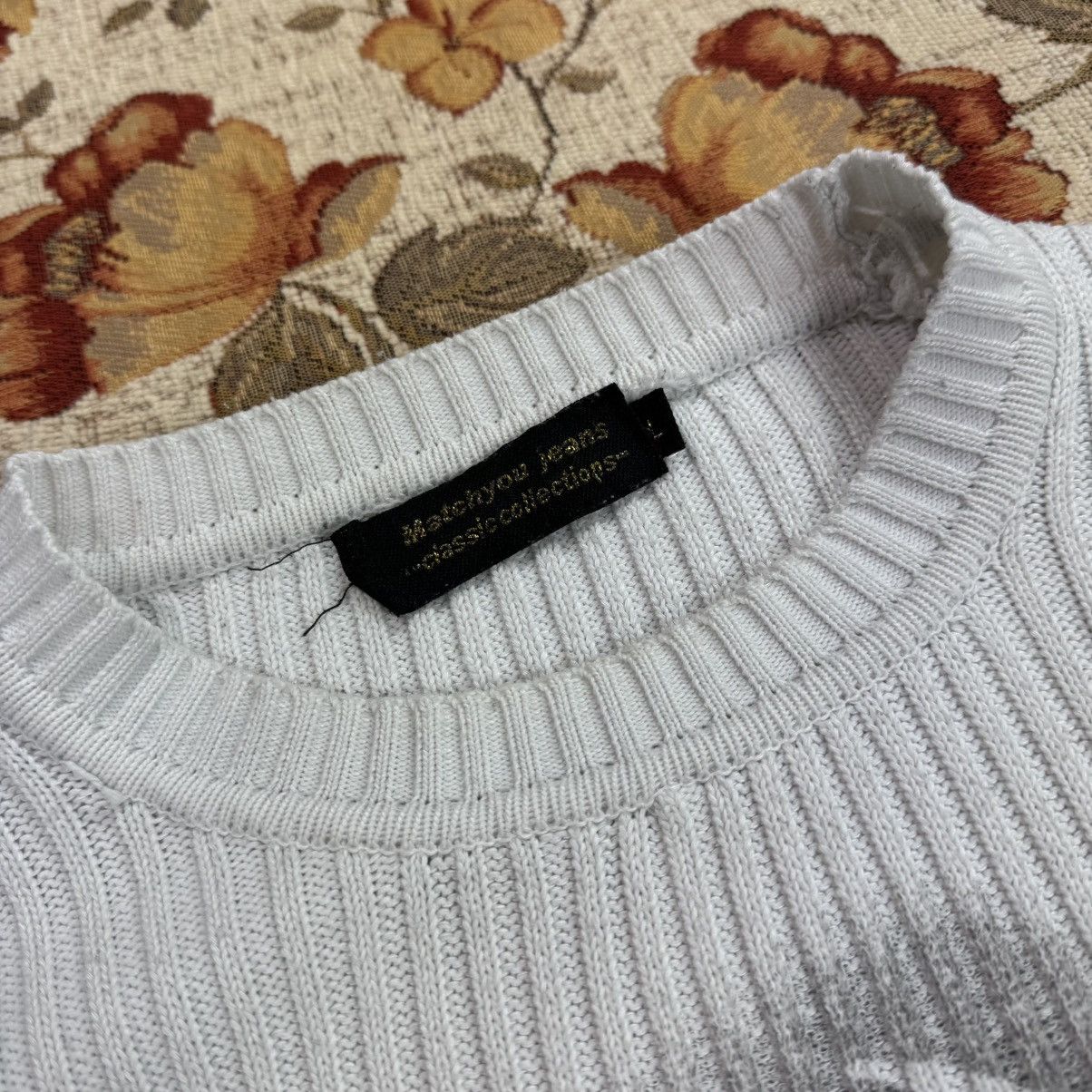 Japanese Brand Japanese Scorpion print 3D Knit White y2k tribal swag drip Size US L / EU 52-54 / 3 - 5 Thumbnail